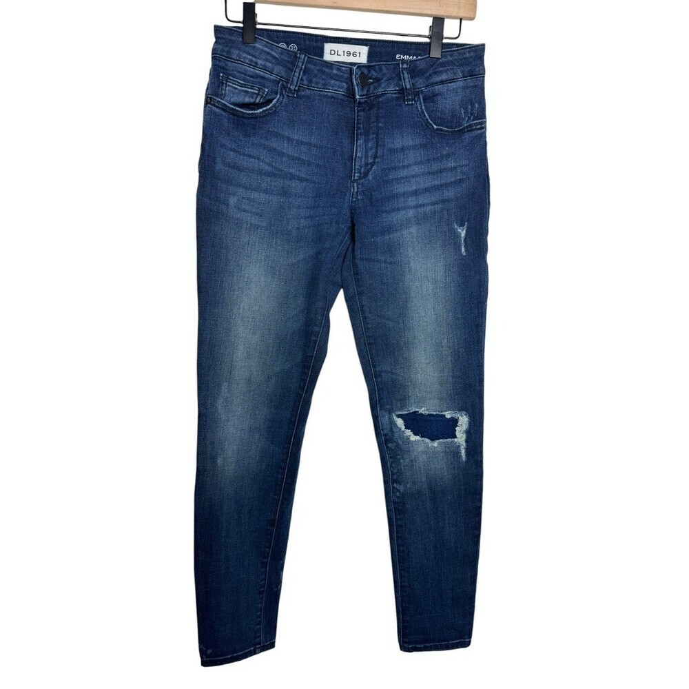 DL1961 Emma Power Legging Dragoon Skinny Jeans Distressed Blue size 28 x 29